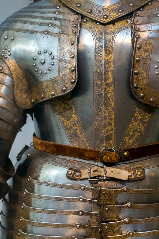 Medieval knight's suit of plate armor