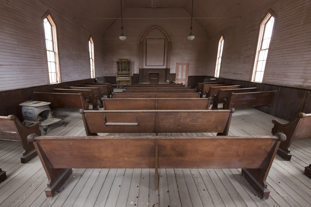 Interior of Bodie Methodist Church