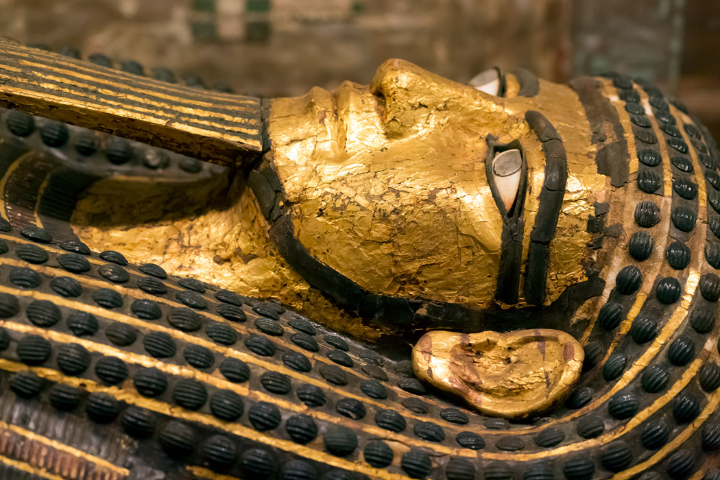 Egyptian gold mummy sarcophagus