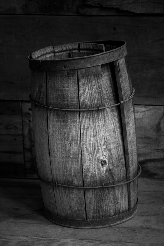 Old barrel in Garnet ghost town, Montana