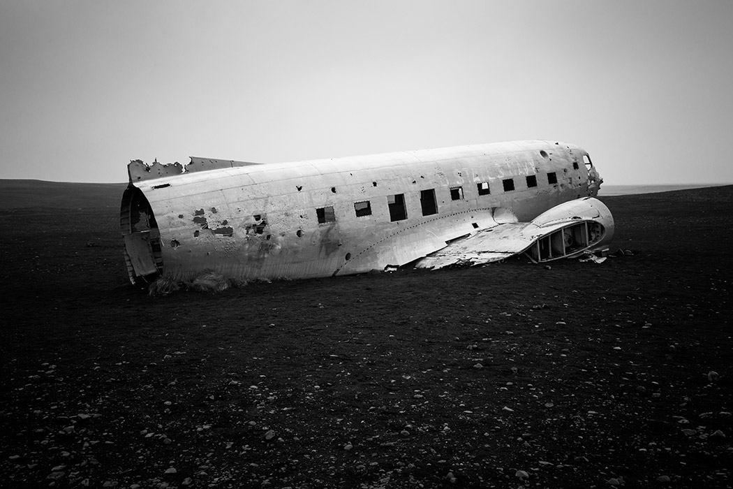 Fuselage of the US Navy DC-3 Plane that crashed in Sólheimasandur, Iceland