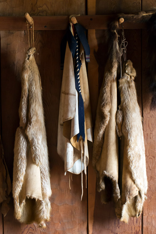 Three pioneer-era fur jackets at Fort Ross